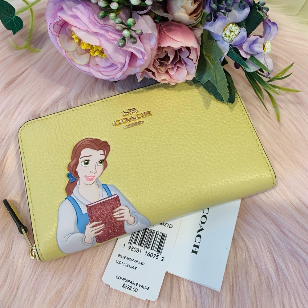 Disney Coach Medium Zip Wallet With Princess Belle